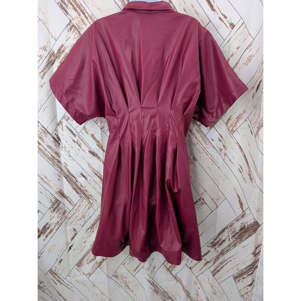 Anthropologie x Exquise The Tobie Faux Leather Mini Shirt Dress - Picture 7 of 11
